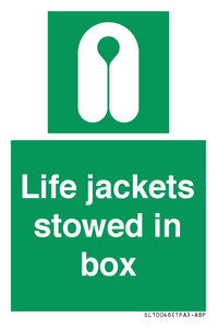 Life jackets stowed in box
